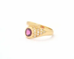 Bague serpent avec rubis et diamants