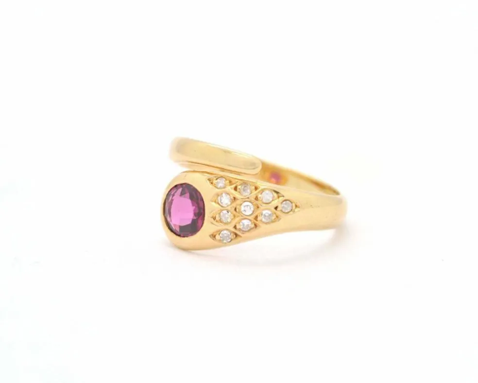 Bague serpent avec rubis et diamants