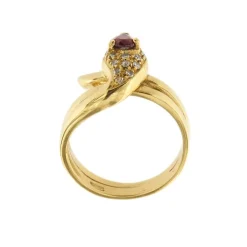 Bague serpent avec rubis et diamants