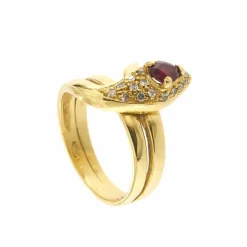 Bague serpent avec rubis et diamants