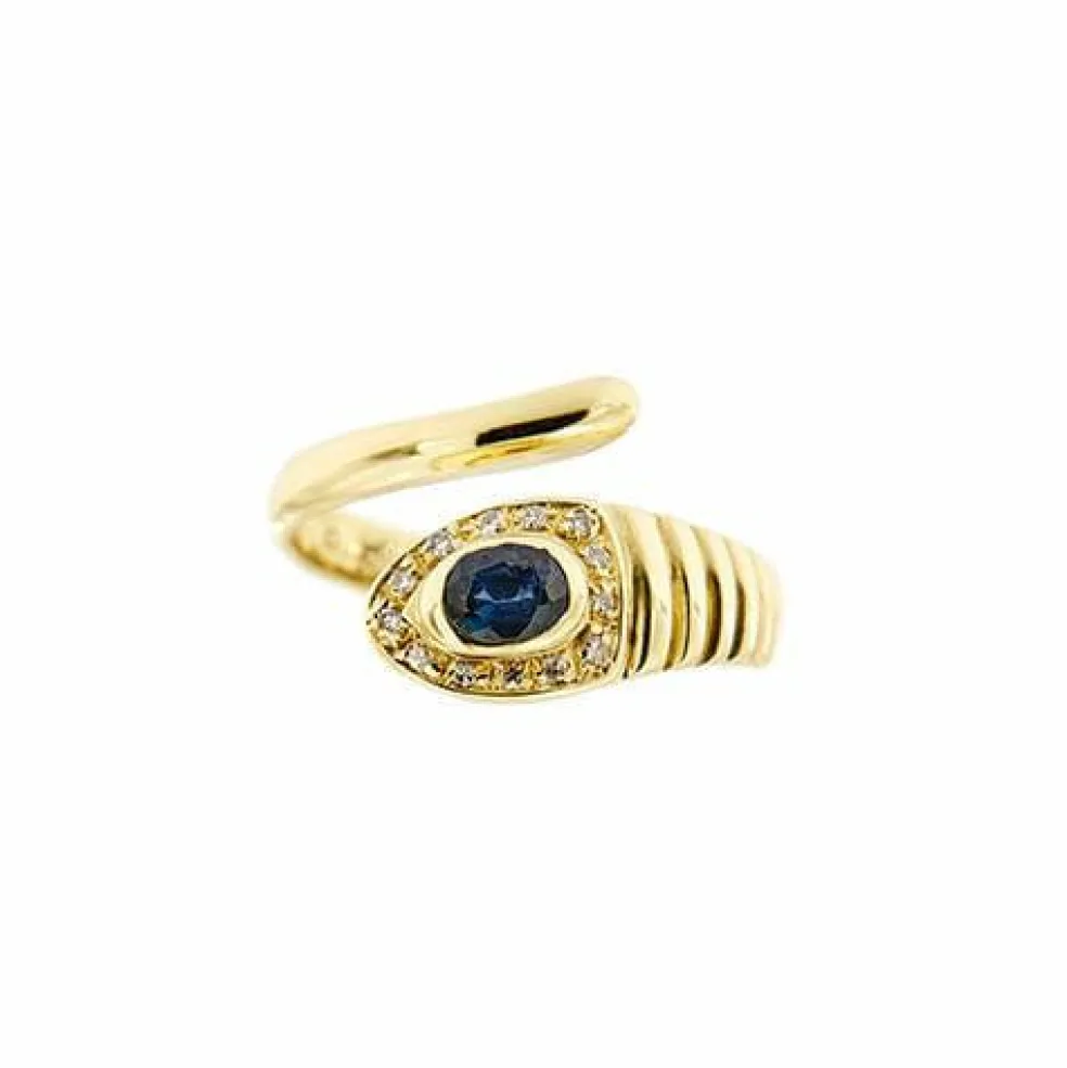 Bague serpent avec saphir et diamants