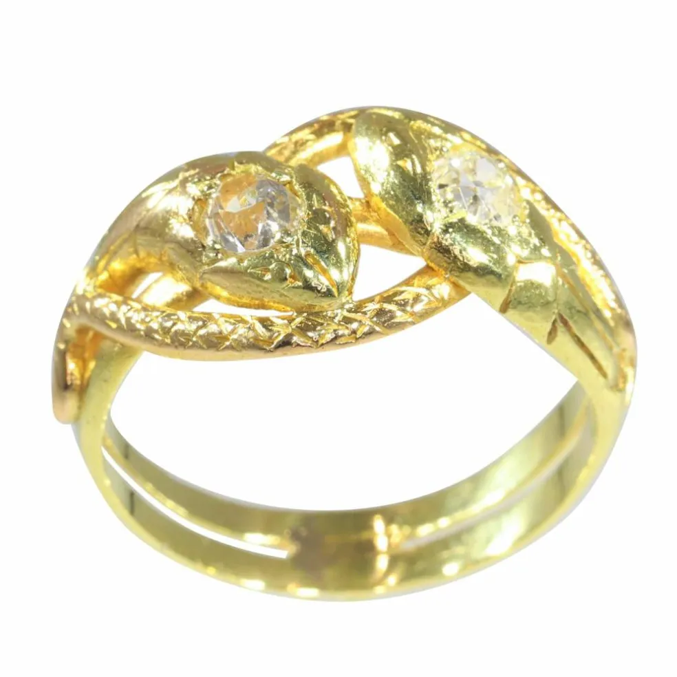 Bague serpent diamants