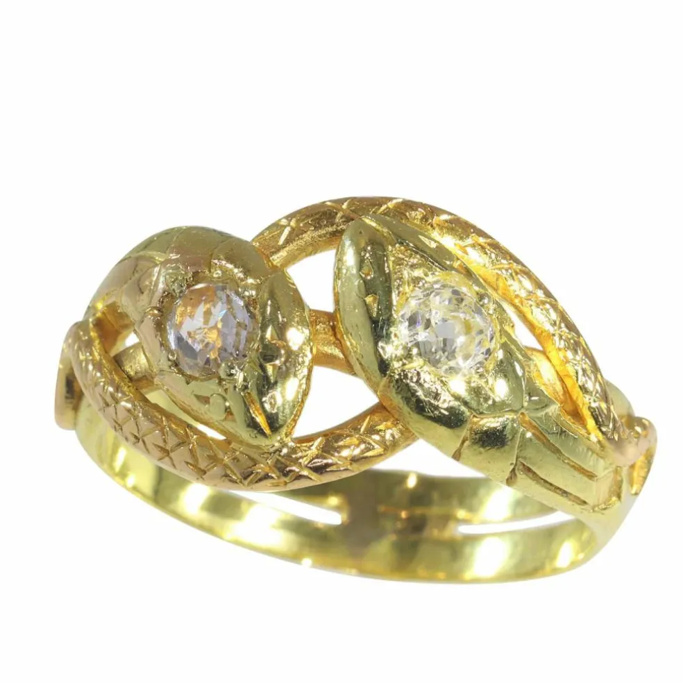 Bague serpent diamants