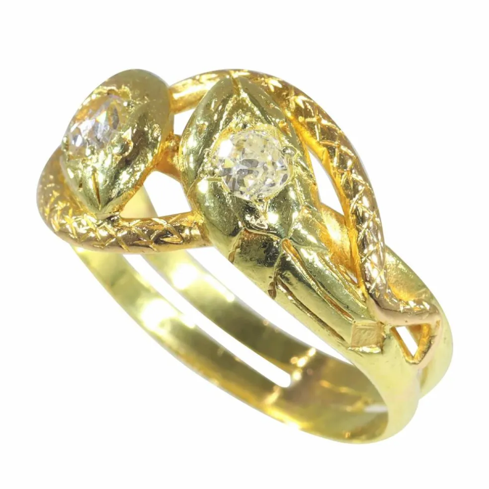 Bague serpent diamants