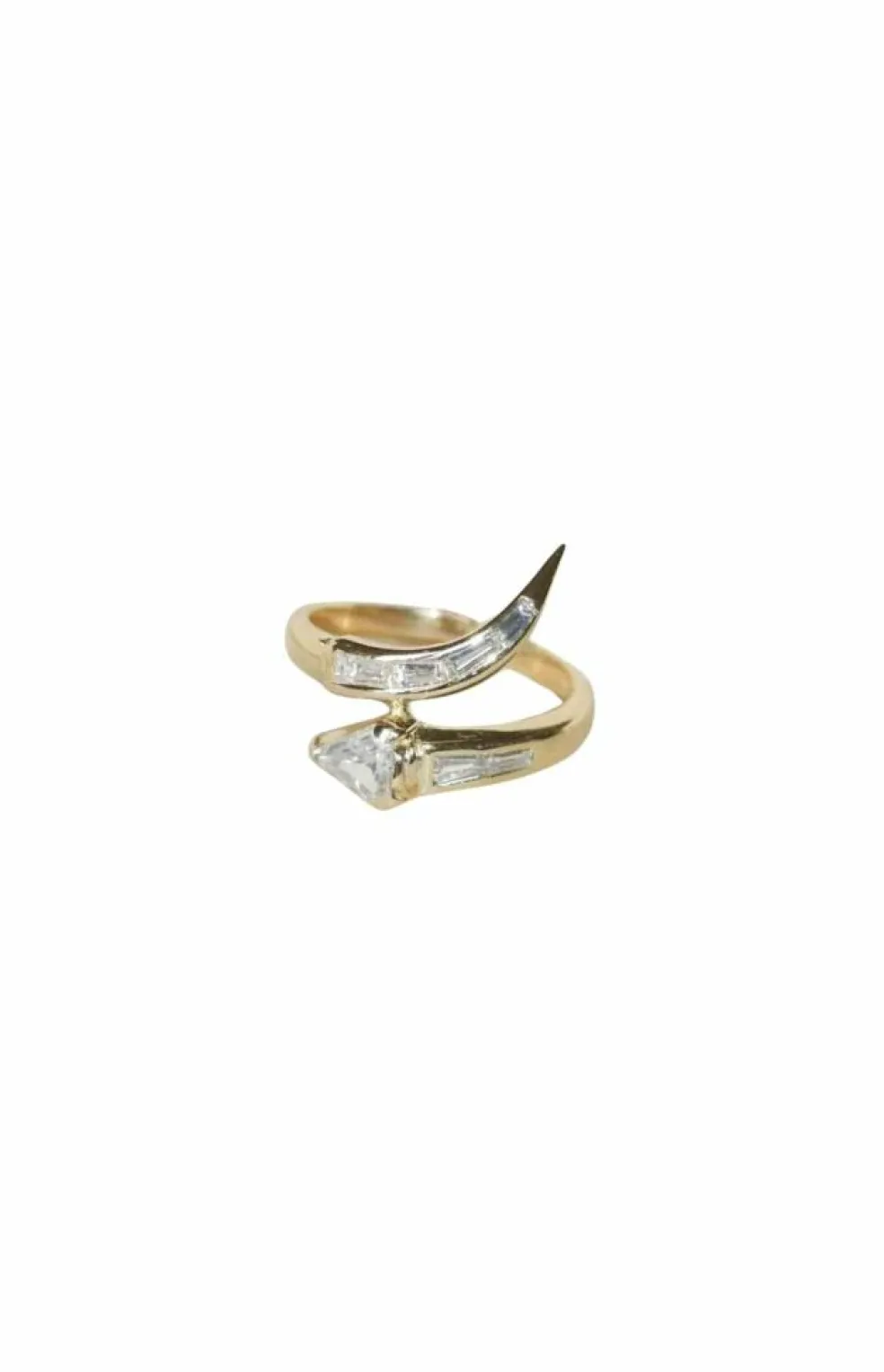 Bague Serpent Diamants Superman et Trapèze sur Or Jaune