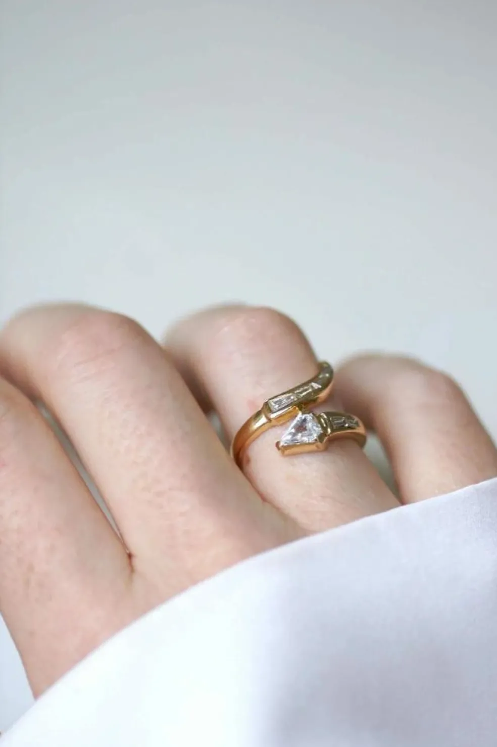 Bague Serpent Diamants Superman et Trapèze sur Or Jaune