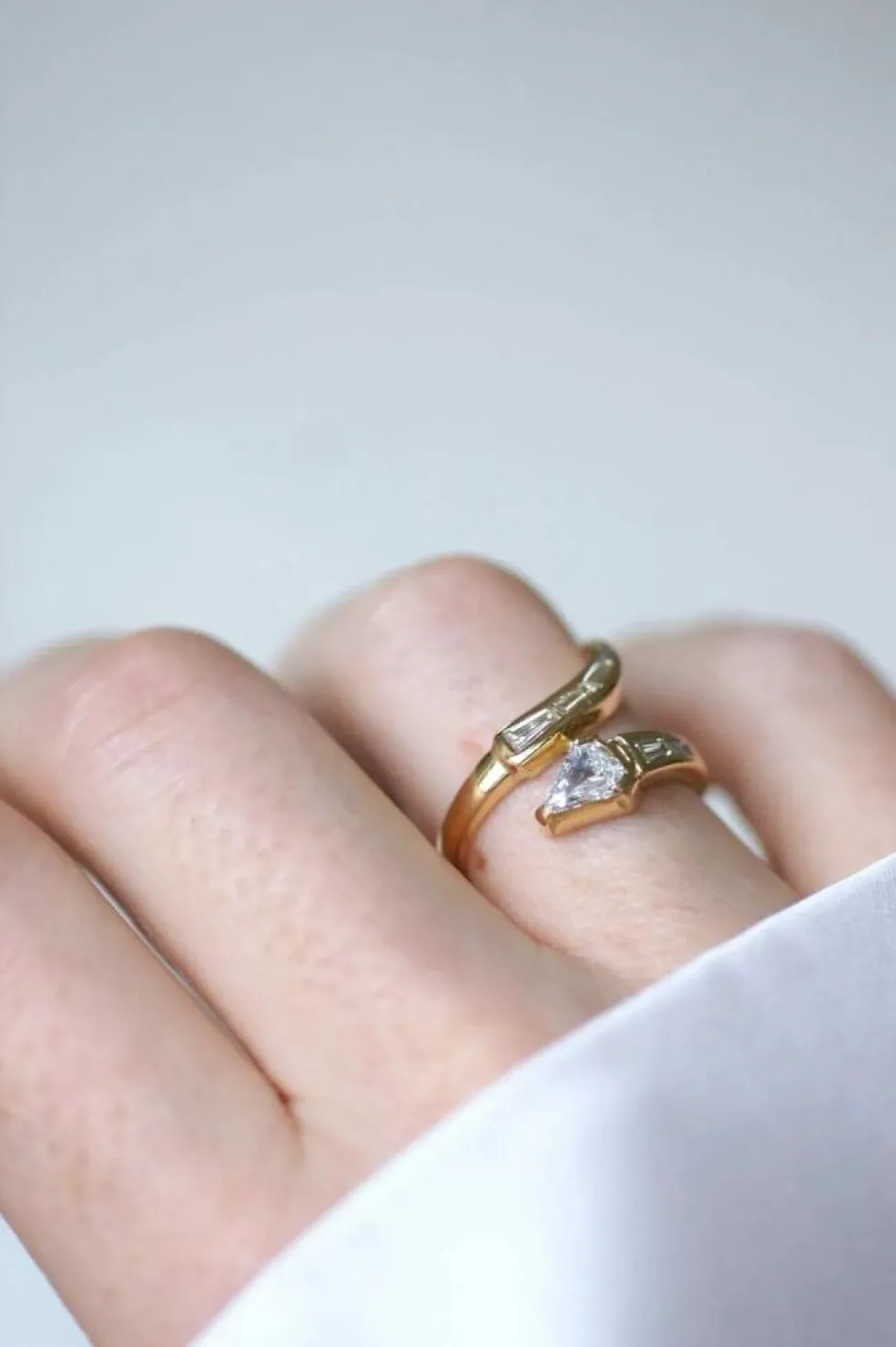 Bague Serpent Diamants Superman et Trapèze sur Or Jaune