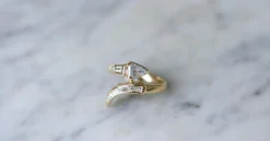 Bague Serpent Diamants Superman et Trapèze sur Or Jaune