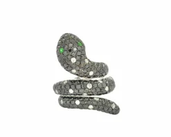 Bague serpent en diamant noir et blanc