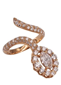 Bague serpent marquise Or jaune Diamant