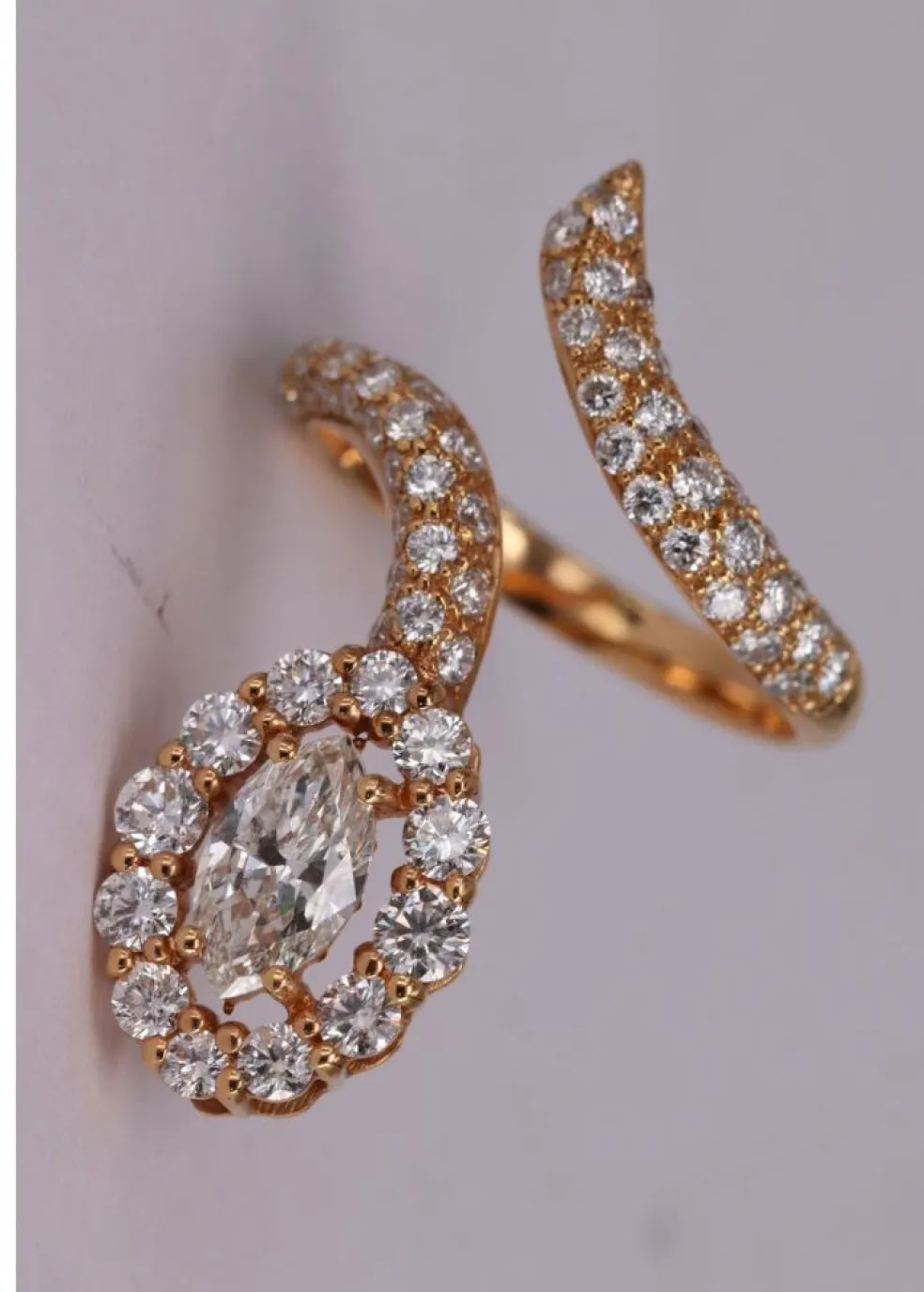 Bague serpent marquise Or jaune Diamant