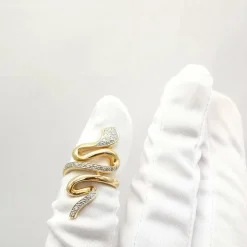 Bague serpent or & diamants