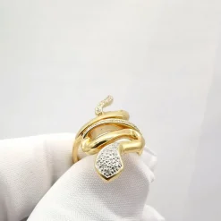 Bague serpent or & diamants