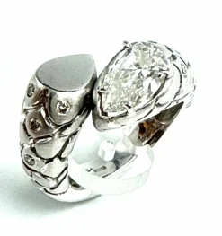 Bague serpent Or blanc Diamant