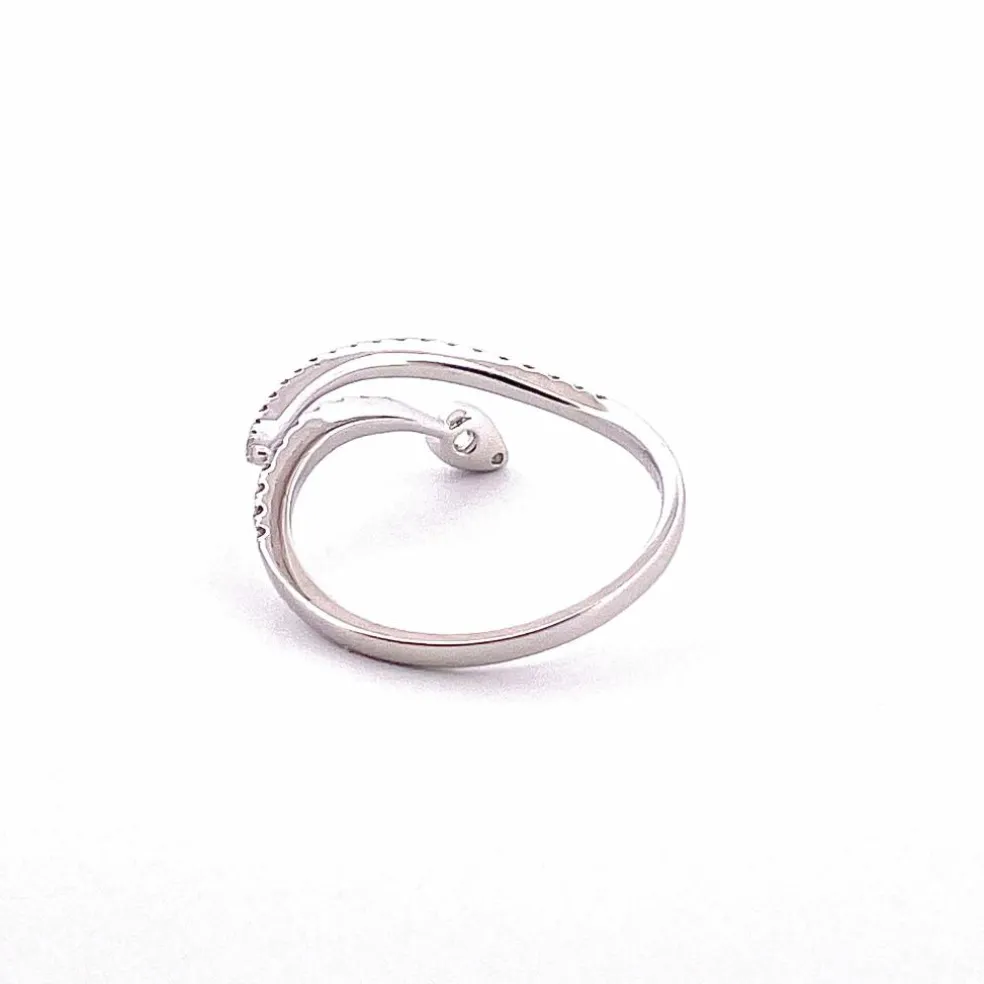 Bague serpent or blanc, diamants