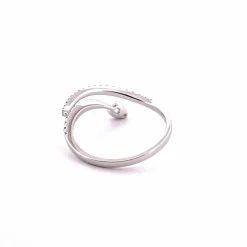 Bague serpent or blanc, diamants