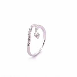 Bague serpent or blanc, diamants