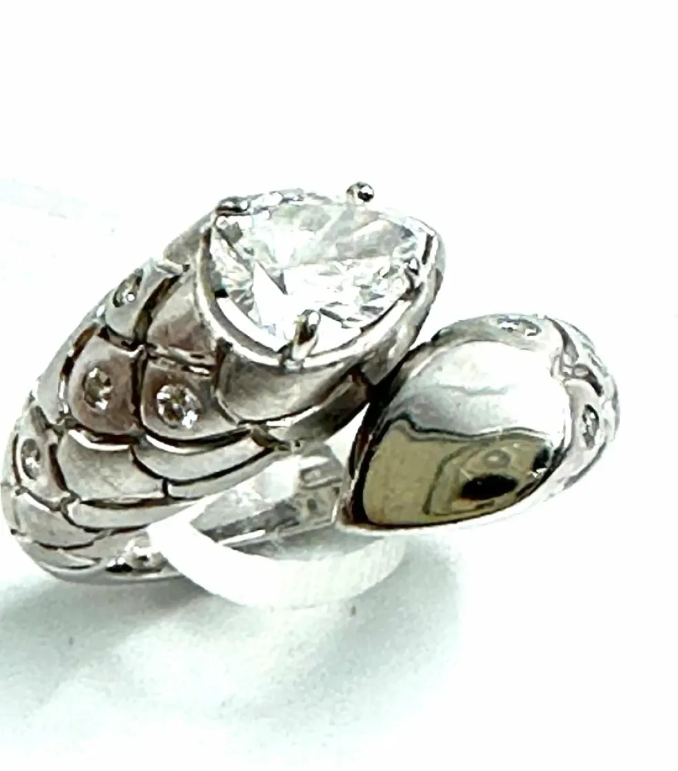 Bague serpent Or blanc Diamant