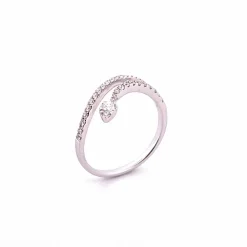 Bague serpent or blanc, diamants