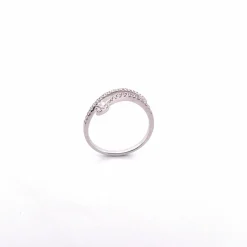 Bague serpent or blanc, diamants