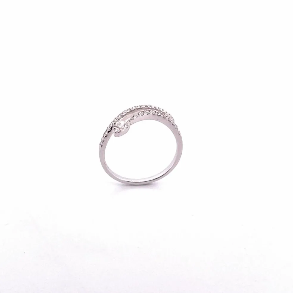 Bague serpent or blanc, diamants