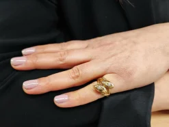 Bague serpent or et diamants