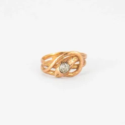 Bague Serpent or jaune diamant