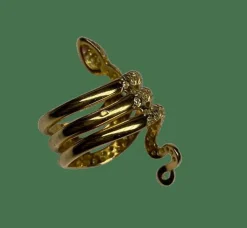 Bague serpent or jaune diamants