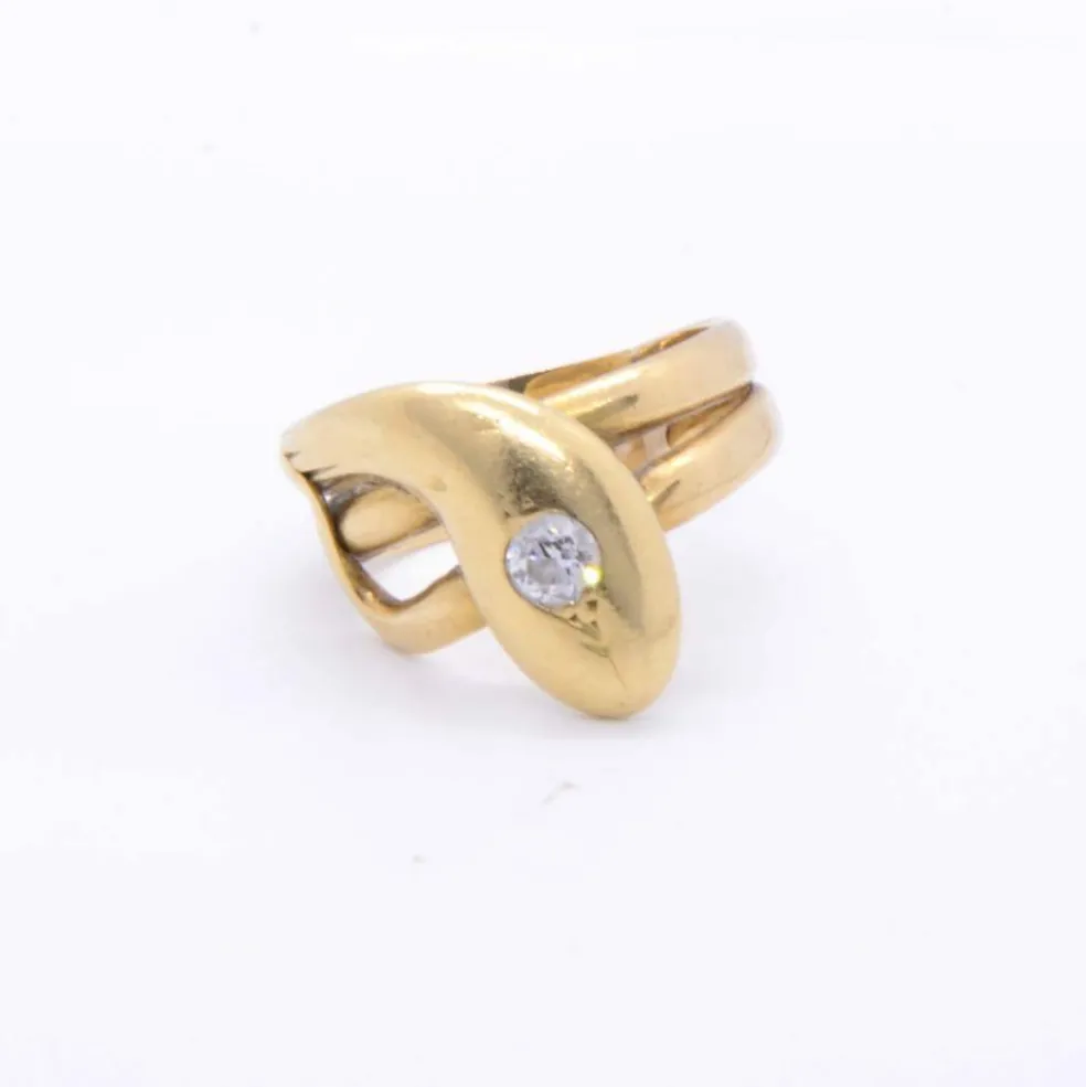Bague serpent or jaune et diamant