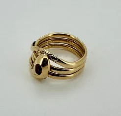 Bague Serpent or jaune Tourmaline