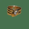 Bague serpent victorienne en or jaune avec diamant