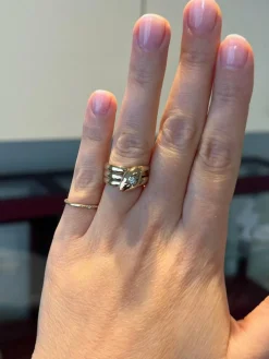Bague serpent victorienne en or jaune avec diamant