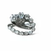 Bague serpentine or blanc diamants