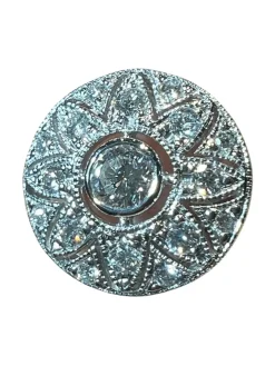 Bague sertie de diamants fleur or blanc