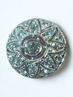 Bague sertie de diamants fleur or blanc