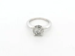 bague sertie d'un diamant solitaire 2ct or blanc 18k 5gr