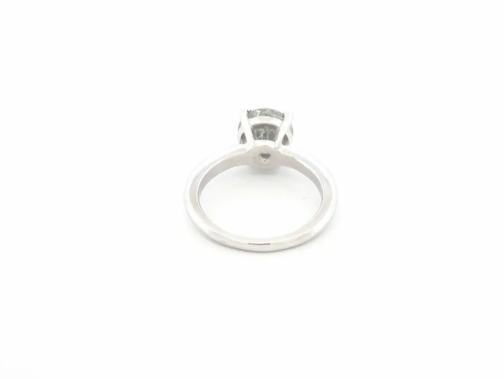 bague sertie d'un diamant solitaire 2ct or blanc 18k 5gr