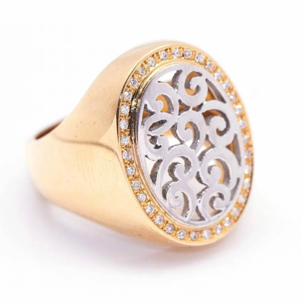 Bague SIGNAL en or bicolore et diamants
