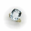 Bague Signature en or 14 carats et topaze bleu clair 6 carats