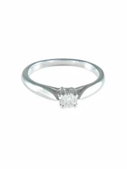 BAGUE SOLITAIRE OR BLANC