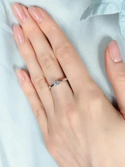 BAGUE SOLITAIRE OR BLANC