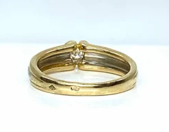 Bague solitaire 2 ors 18 carats et diamants