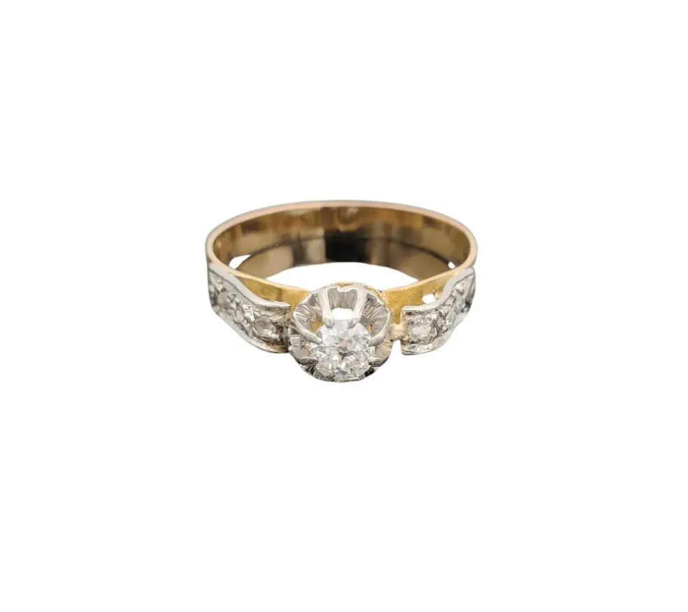 Bague solitaire 2 Ors Diamant