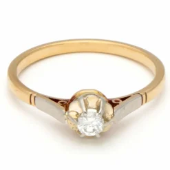 Bague solitaire 2 Ors Diamant