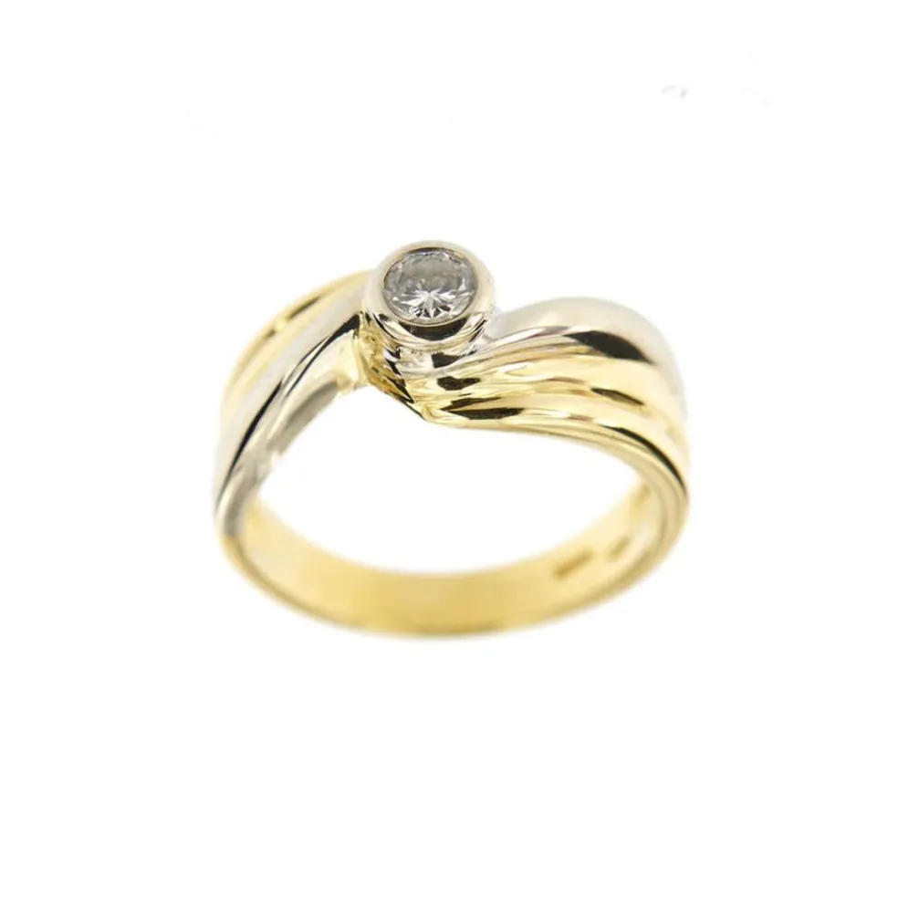 Bague solitaire 2 ors diamant 0,30 ct