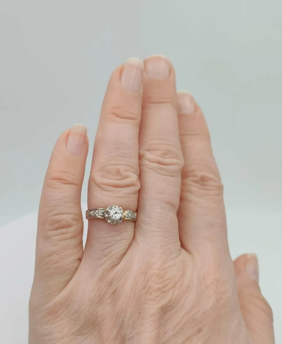 Bague solitaire 2 Ors Diamant