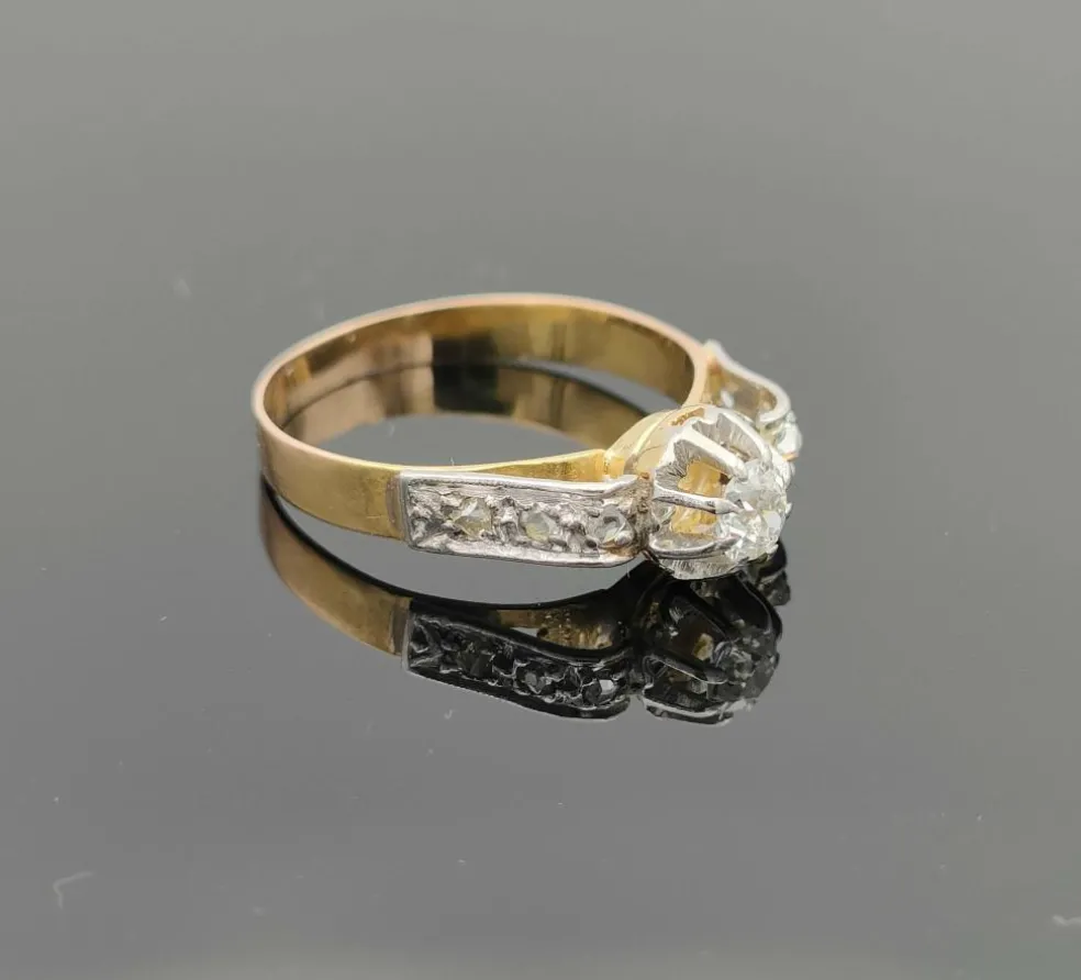 Bague solitaire 2 Ors Diamant