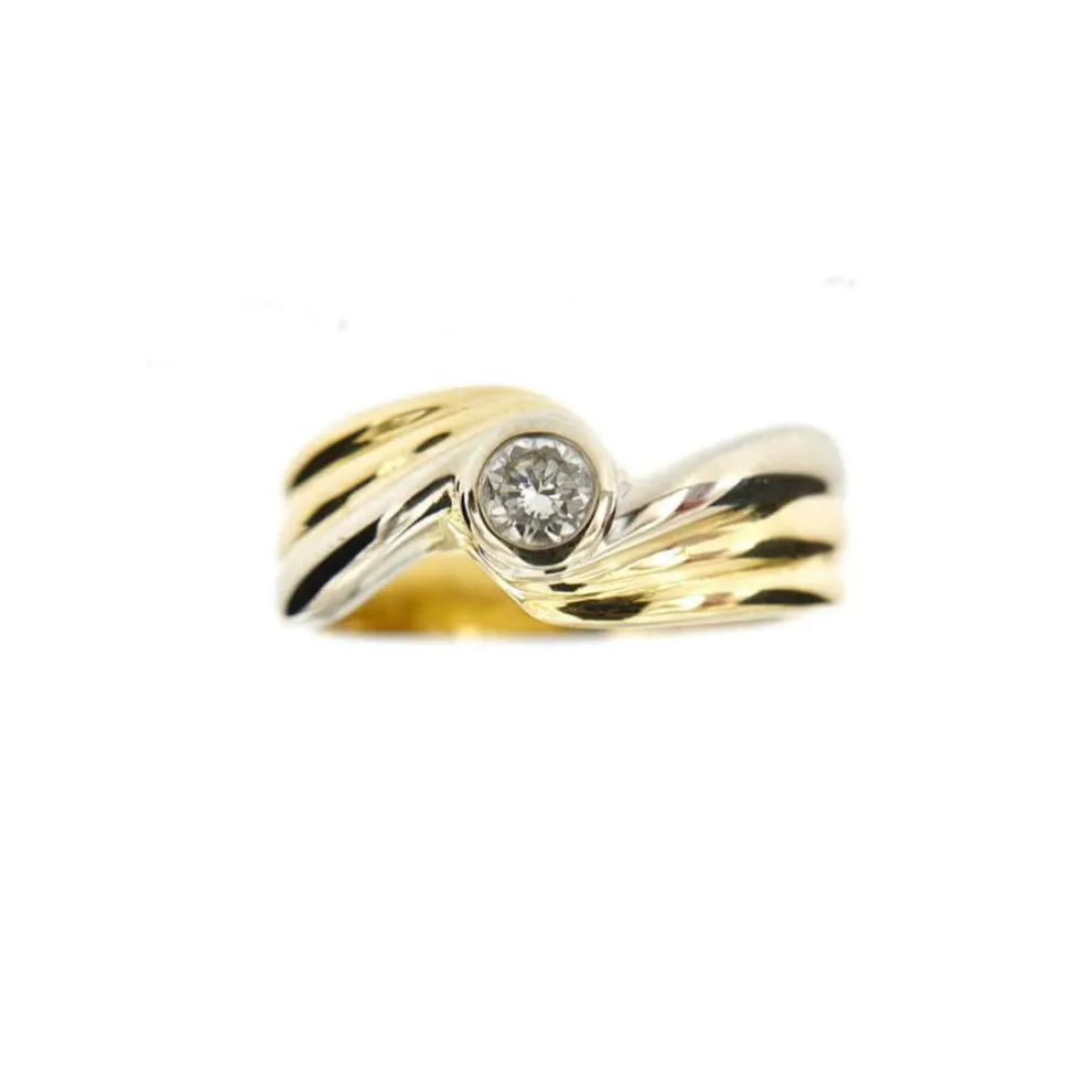 Bague solitaire 2 ors diamant 0,30 ct