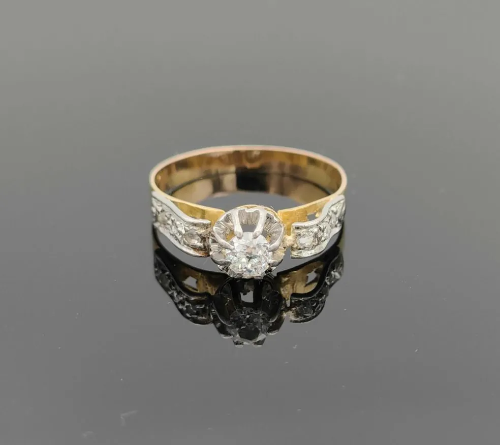Bague solitaire 2 Ors Diamant