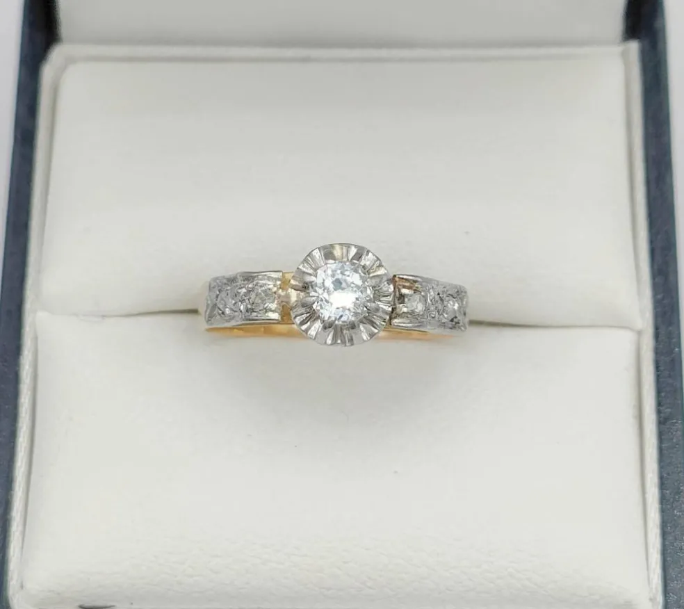 Bague solitaire 2 Ors Diamant